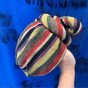True Vintage 1940s 40s Multi Color Turban Size S - Approx 20”